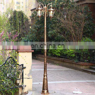 Three Heads Antique Led Garden Light Outdoor Street Lamp Garden Lamps Pole Led Landscape Lighting