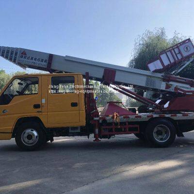 Aerial work vehicle 23m straight arm manned climbing vehicle loading ladder car mobile lifting car