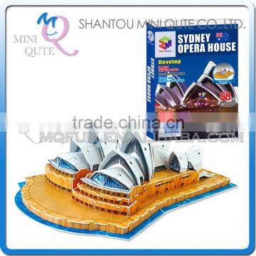 Mini Qute Sydney Opera House building block world architecture 3d paper model cardboard jigsaw puzzle educational toy NO.G168-2