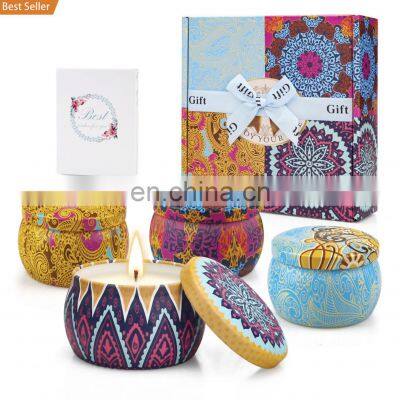 Wholesale For Home Smokeless Ocean Scents Essence Fragrance Aromatherapy Soy Wax Colorful Luxury Spiral Melt Tin Scented Candle