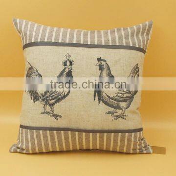 latest design rooster printingcushion cover