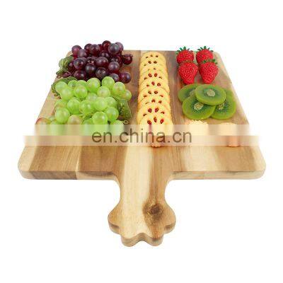 Acacia Wood Cutting Board Wooden Kitchen Chopping Boards for Meat Cheese Bread Vegetables &Fruits Serving Tray With Handle photo-4