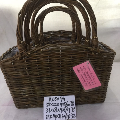 Wholesale High Quality Square Wicker Basket With Handle