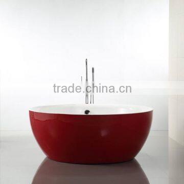 Small Round Bathtub, Red Round Tub, Small Bath, CE and CUPC Approved