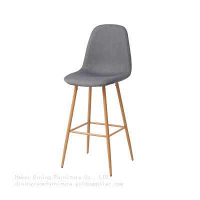 Fabric High Bar Chair Solid Color Wooden Legs DB-F05