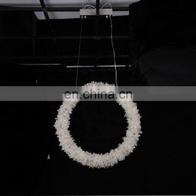 Modern Hanging Lighting Luxury Circle Rings Pendant Light Ceiling Chrome LED Crystal Chandelier photo-4