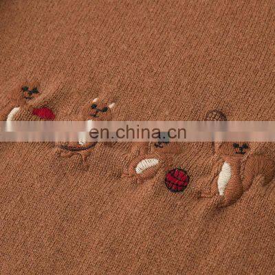 Custom 100% Cashmere Women's Button Knitted Cardigan New Casual Logo Design Crew Neck Single Breasted Closure Animal Winter photo-5