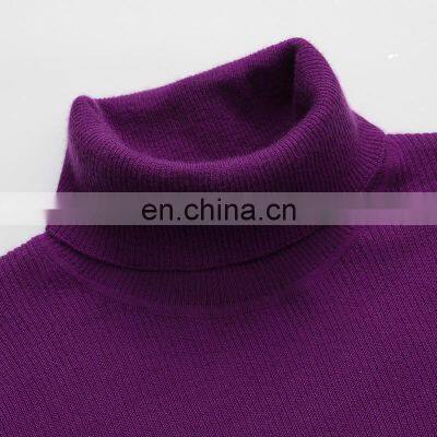 Customize Ladies 100% Cashmere Pullover Slim Turtleneck Sweater Knitted Casual Style Solid Pattern Winter OEM Service Available photo-3