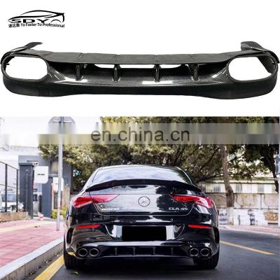 C118 CLA CLA45 AMG Style High Quality Carbon Fiber Rear Diffuser Rear Bumper Lip For Mercedes Benz C118 CLA CLA45