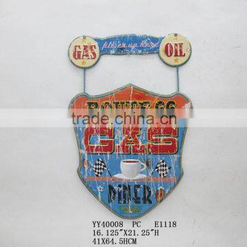 vintage metal sign-embossed wall decor-moto gas