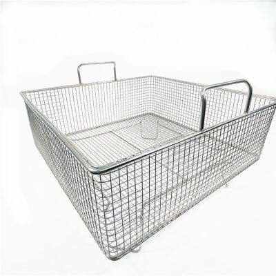High Quality Wholesales Stainless Steel Woven Mesh Basket With Handle For Goods Storage