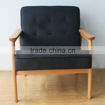 Humanized design one seat Wood sofa chair with armrest