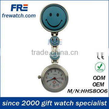 round nurse watch with a large smile face and 2 small smile faces(HHS8006)