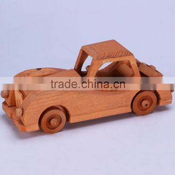 Small unfinished old wooden car model for children ,kids toy