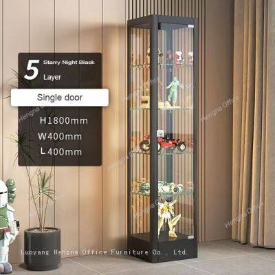 Freestanding Metal Display Showcase With Tempered Glass Double Door and 5-Tier Design for Museum or Home Use photo-2