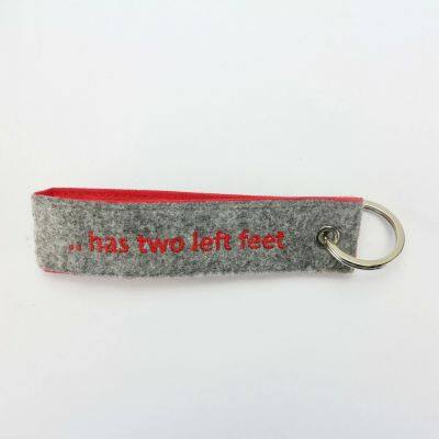 Custom Embroidered Keychain With Logo Fabric Key Tags OEM Embroidery Key Rings Manufacturer photo-5
