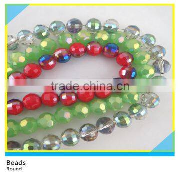 8*8 mm Colorful Round Loose Faceted Strands Glass Crystal Beads In Bulk