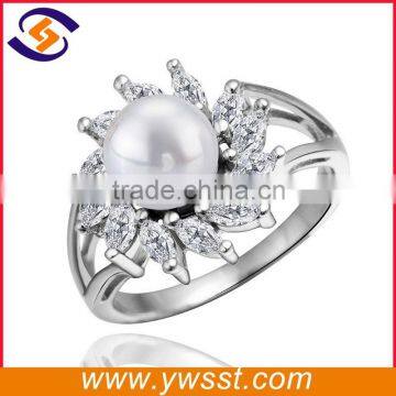 925 sterling silver jewelry natural pearl rings wholesale                        
                                                Quality Choice