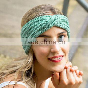 Europe and America Hot Selling Fashion Trendy Lady Girls Plain Sports Knitted Headband