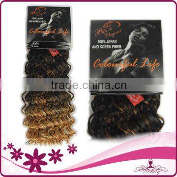 Good quality Japanese Fiber Black elegant 100% Japan & Korea fiber hair weave