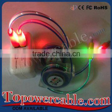 Retractable Ultra Thin Visible Flow LED Light Micro USB Charging Sync Cable photo-3