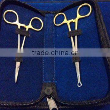 GOLD HANDLE NO SCALPEL VASECTOMY SET FORCEPS RING HEMOSTAT UROLOGY SURG/SURGERY INSTRUMENTS/The Basis Surgical instruments