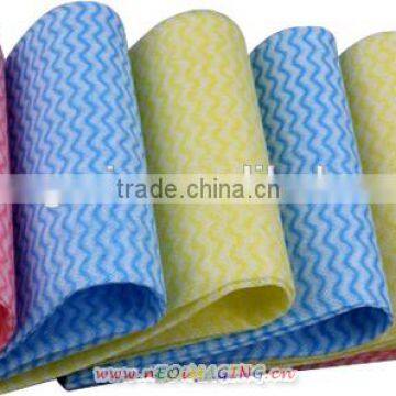 Customized Multipurpose colorful wave spunlace nonwoven cleaning cloth/ kitchen dish cloth/non-woven wipe perforated roll