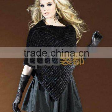 QD20182 Wholesale Alibaba Hot New Products For 2014 Kint Mink Fur Poncho