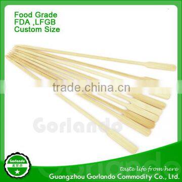 bamboo handle skewer Disposable Flat Handle End Bamboo Skewer