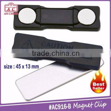 Plastic housing magnetic clip hoder with high bond adhesive tap back