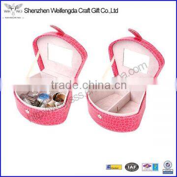 hot sale jelwery case high quality cheap leather make up case box for girl