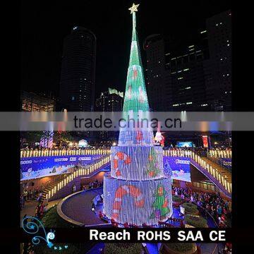 Artificial christmas tree outdoor trees /giant christmas tree with top star/ metal frame christmas tree