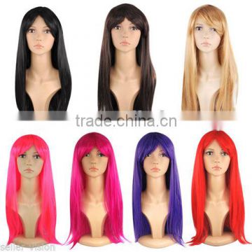 Womens 18" Full Long Fancy Dress Wigs Straight Cosplay Costume Ladies Wig Party W381