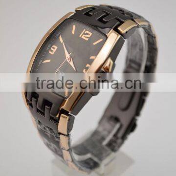 Cool two tone alloy men watch set china bridge shaped metal watches men by China factory supplied