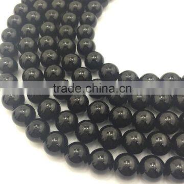 2.0mm Large Hole Hot Selling Round Black Onyx Gemstone Loose Beads Approximate 15.5 Inch