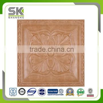 Office ceiling and background 3d PU leather carved pvc foam wall panel