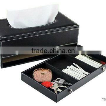 Leather Drawer Tissue Paper Box for Home & Hotel Supplies