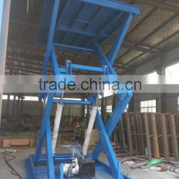 Scissor type fixed lifting platform with electric motor