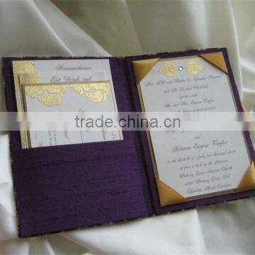 royal purple silk fold top grade wedding invitations & wedding invitations fold