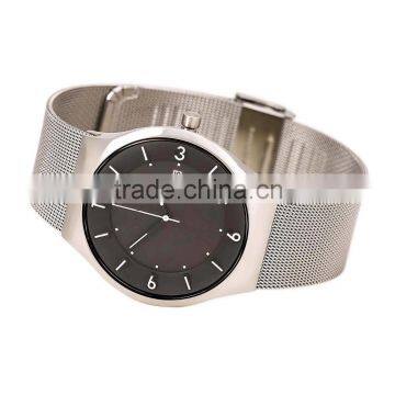 Men's Solar Milanese Steel Mesh Bracelet Watch Quartz-Solar Powered Watch