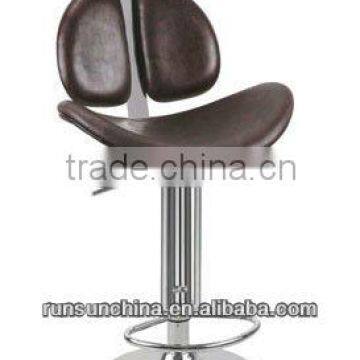 Brown PU oval bar chair