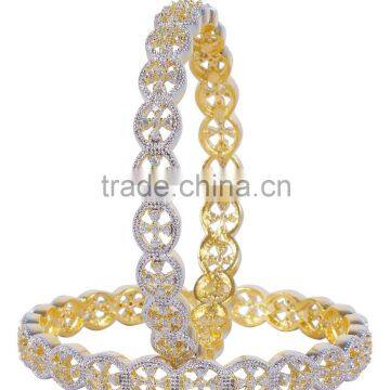 Indian Real Look Designer Zircon Bangle Kada Set