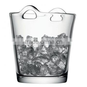 Popular leadfree customized size ice bucket clear transparent Toast Glass Ice Bucket Nicholls with handle home decor