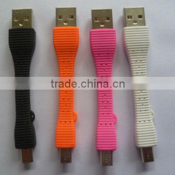 durable short colorful micro data&power cable for smartphone