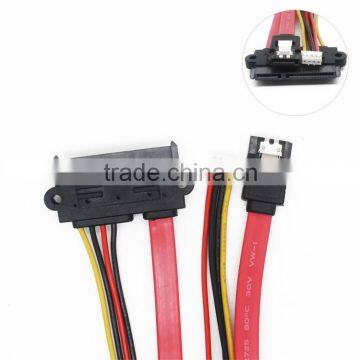 Sata 22 pin with screw hole to 7 pin +4 pin power cable