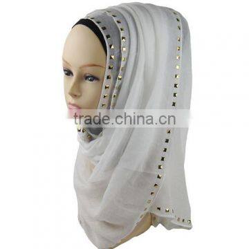 >>New Arrival Fashion Shining Women Plain Muslin Hijab Scarf/ photo-4
