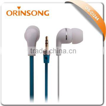 unique design flat cable earphones for laptop computer MP3 mobilephone