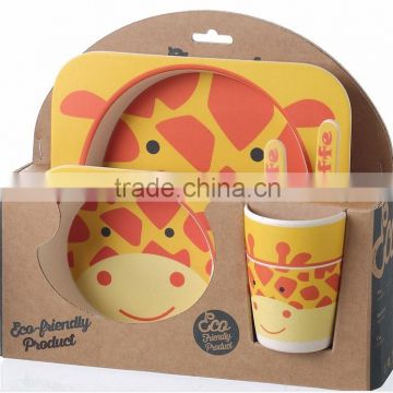 kids Eco-friendly bamboo fiber dinner sets cartoon shape