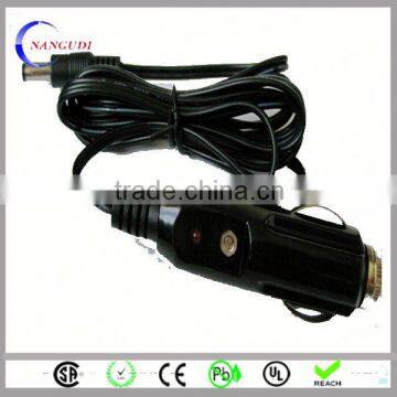 12V 3A Fused Replacement Electric Car Cigarette Lighter Plug with Cable