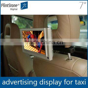 Flintstone 7 inch taxi car lcd monitor advertising on taxi, taxi LCD advertising player, promotional Gift taxi lcd display